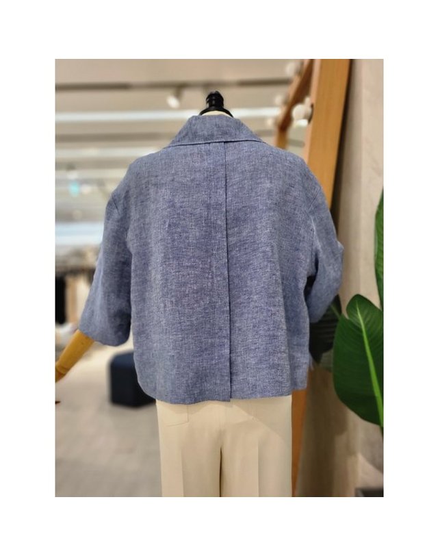 리안뉴욕 [갤러리아] S/S 칼라넥린넨7부소매자켓 RRGWJK010 착용컷