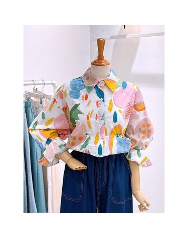 [갤러리아] [레코브]밑단 스트링 프린트 셔츠(SB31F3NB505X)