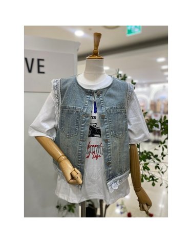 [갤러리아] [레코브]레이스배색데님베스트 ( LC31F3DV501X)