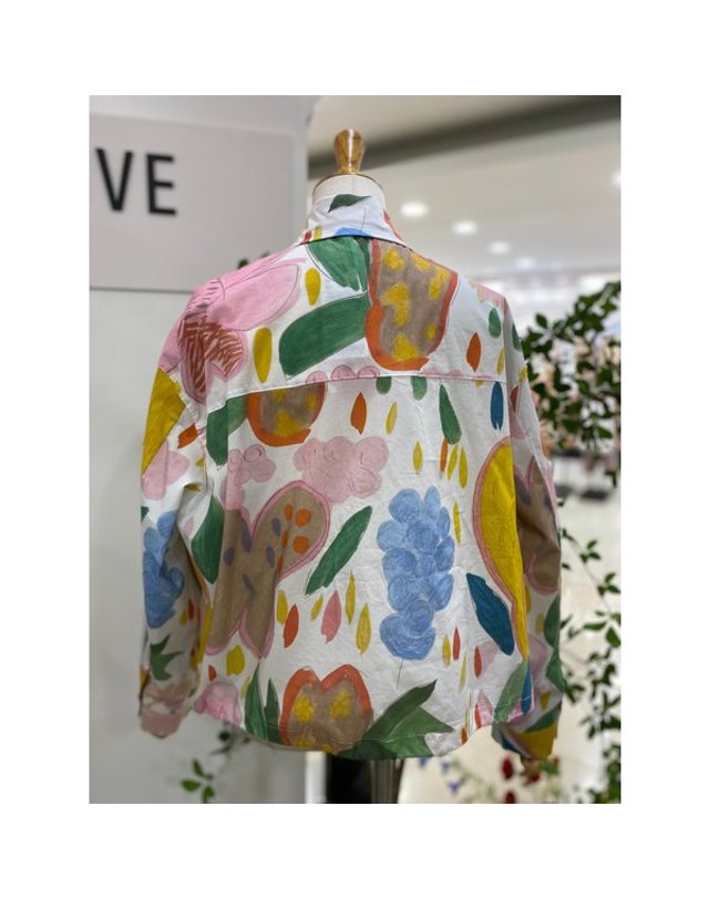 레코브 [갤러리아] [레코브]밑단 스트링 프린트셔츠 (SB31F3NB505X) 착용컷