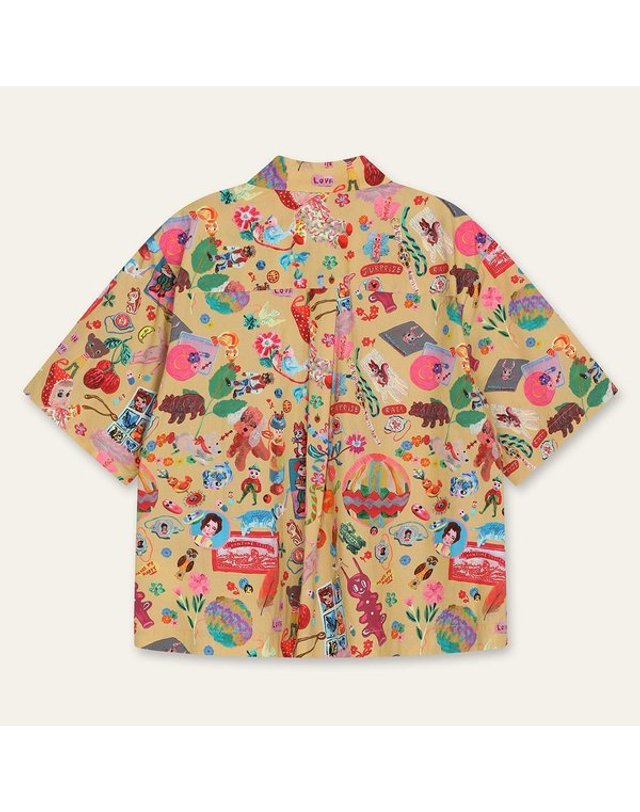 오일리 [갤러리아] (26S/S)오일릴리 빙가케이 반팔 블라우스(OWISABL019-020) 착용컷