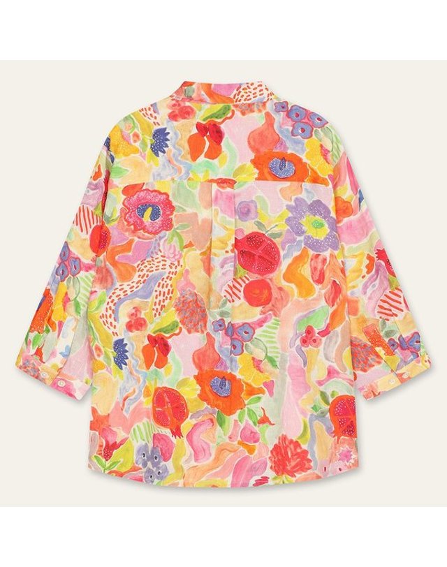 오일리 [갤러리아] (26S/S)오일릴리 브리스티패턴 린넨 블라우스(OWISABL015-002) 착용컷