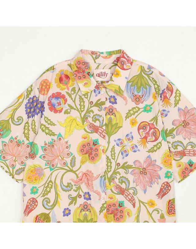 오일리 [갤러리아] (26S/S)오일릴리 빙가케이 반팔 블라우스(OWISABL017-011) 착용컷