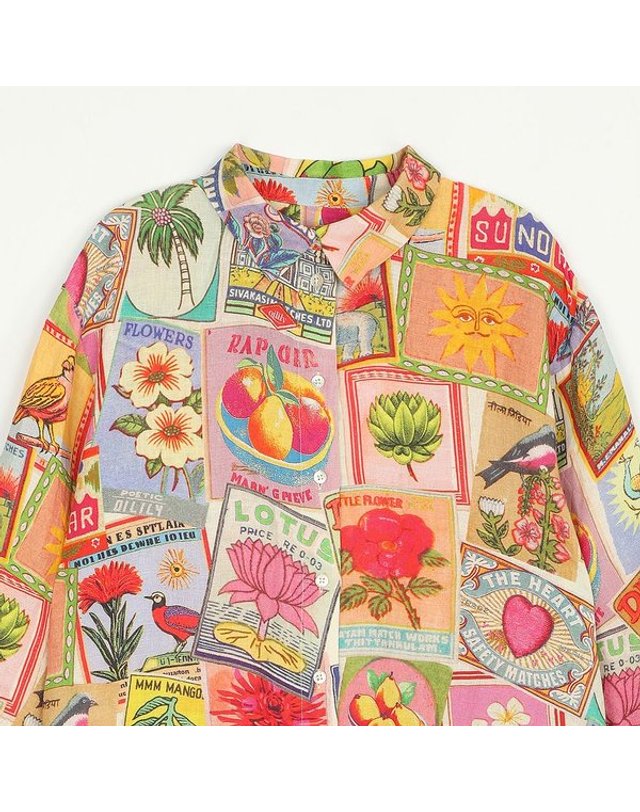 오일리 [갤러리아] (26S/S)오일릴리 브리스티패턴 린넨 블라우스(OWISABL014-017) 착용컷