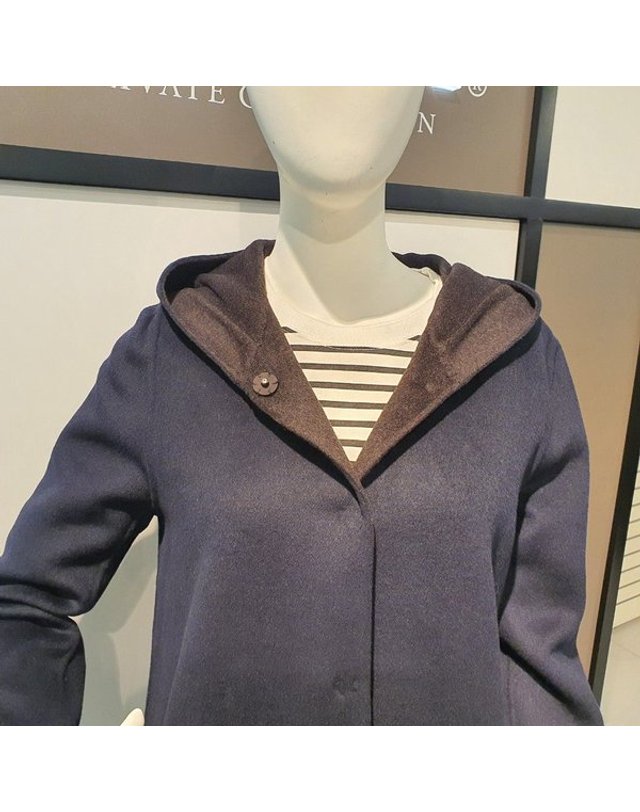 안지크 [갤러리아] 안지크(19F/W )후드울코트 부드러운 핸드메이드 울후드코트(AD4LC5100) 착용컷