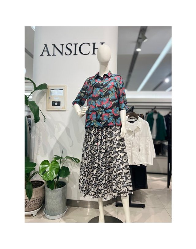 안지크 [갤러리아] 안지크(24S/S)스커트 여름치마 여름스커트 샤랄라스커트 롱스커트 (AJ2SK6100) 착용컷
