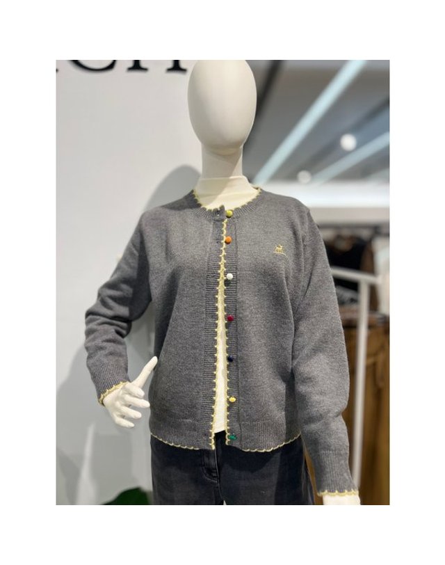 안지크 [갤러리아] 안지크갤러리아백화점(25F/W)니트가디건 짧은가디건 겨울니트가디건(AJ4KC5150) 착용컷
