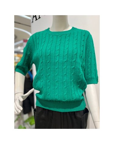 [갤러리아] 마감60%(안지크24S/S) 오부소매화사한니트 라운드넥티셔츠(AI1KP5180)
