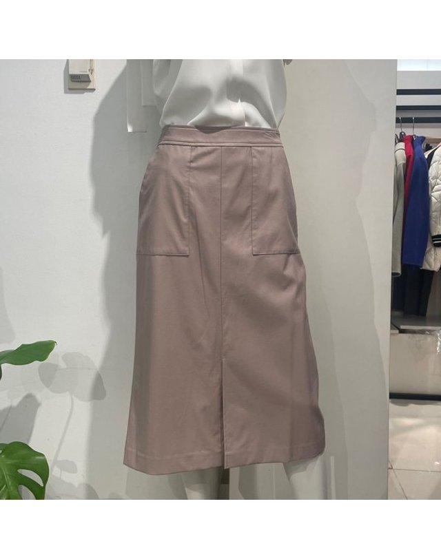 안지크 [갤러리아] 갤러리아백화점(안지크25S/S)페이크롱치마 인조가죽스커트 롱스커트(AJ1SK5100) 착용컷