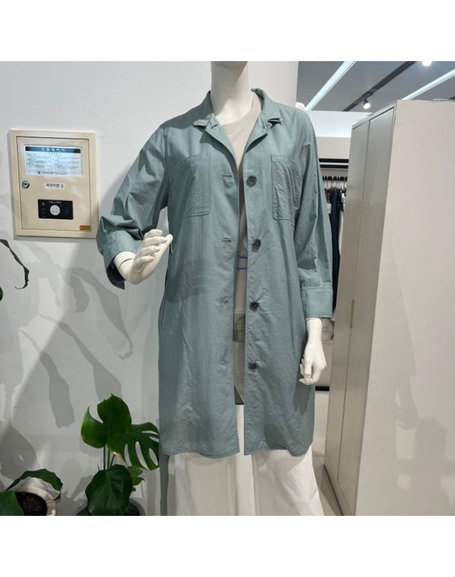 안지크 [갤러리아] 안지크차이나카라바바리 트렌치코트 여름짚업바바리 (AI2BR5100) 착용컷