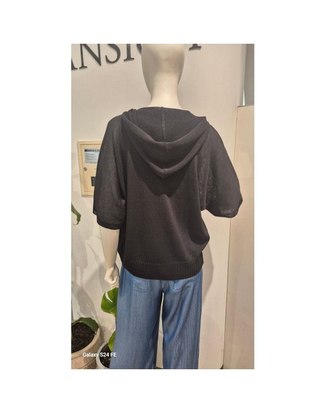 안지크 [갤러리아] 안지크니트가디건 지퍼짧은가디건 반팔가디건(AJ2KC5140) 착용컷