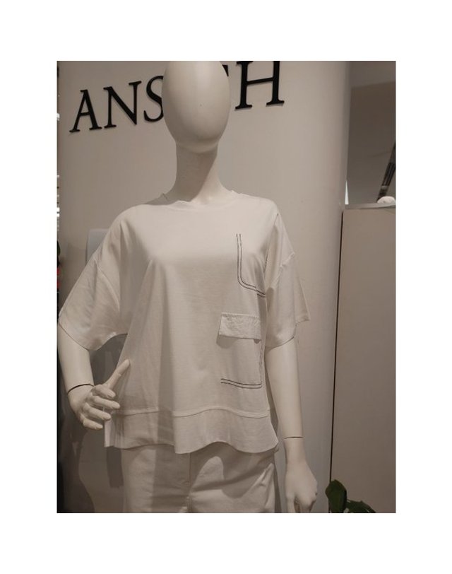 안지크 [갤러리아] 안지크반팔티 냉장고라운드티셔츠 심플한티셔츠(AJ2TS5280) 착용컷