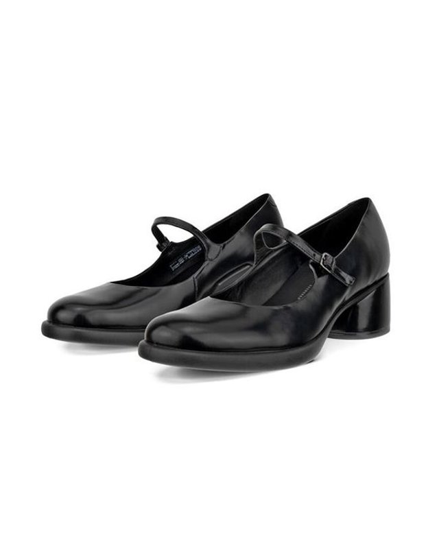 에코 [갤러리아] ECCO 여성 메리제인 스컬프티드 LX 35 블랙 5CM 222503-01001 착용컷