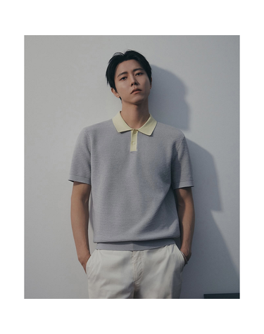 [갤러리아] 26S/S Premium 클래시 배색 반소매 카라 니트 3종 택1 [ADG2ET1803]