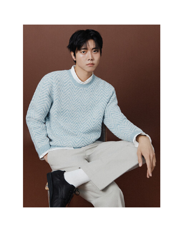 리얼지오지아 [갤러리아] 26F/W Premium 투톤 헤링본 풀오버 스웨터 3종 택1 [ADG4ER1802] 착용컷