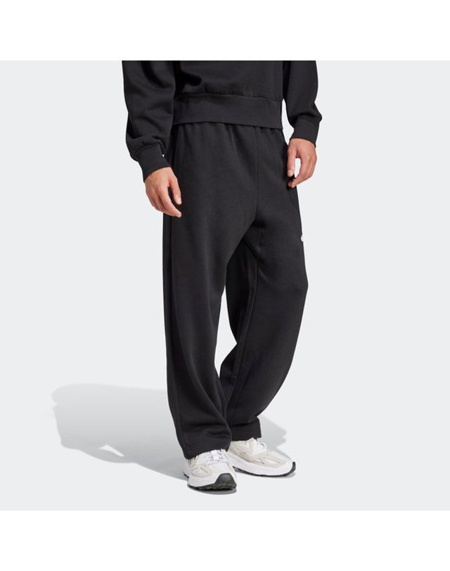 아디다스 [갤러리아] [MENS SPORTSWEAR] 에센셜 와이드 레그 3 바 로고 팬츠 (JF3567) 착용컷