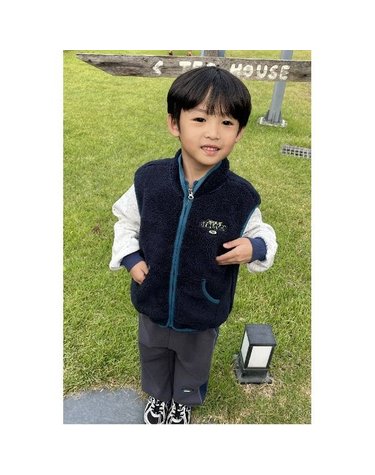 [갤러리아] 베네통키즈 포근 플리스 베스트 QAVT02661_네이비