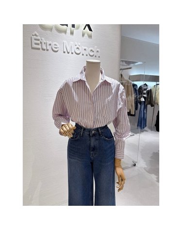 [갤러리아] 줄지 루즈핏 블라우스(Q1SH002B)