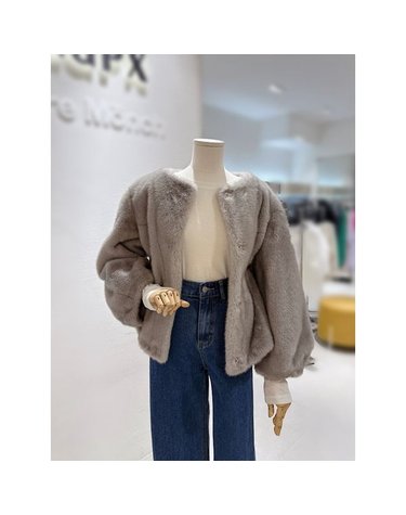 [갤러리아] 인조 밍크 라운드 자켓(GQZMU005B)