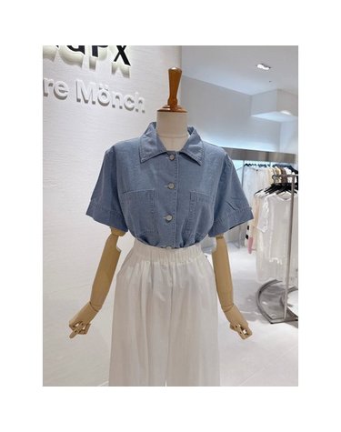 [갤러리아] 데님 반팔 크롭자켓(GP4JK011F)