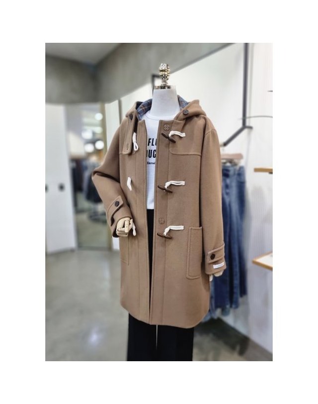 에비에프지 [갤러리아] ABFZ[3컬러]후드 빅포켓 떡복이 핸드메이드코트(ABZ4QC02) 착용컷