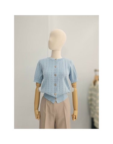 [갤러리아] ABF.Z 세로 골지 니트 반팔 가디건 AZABHY32D