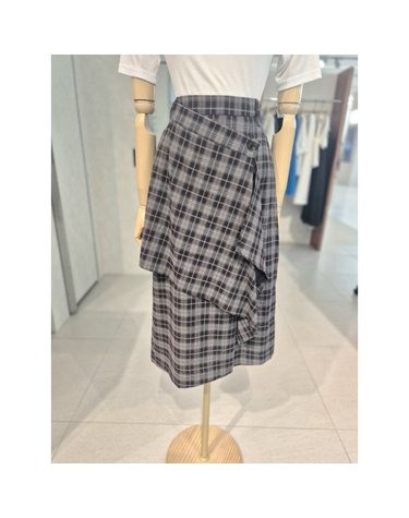 [갤러리아] ABF.Z  체크 언발란스 랩 스커트  AZABQS01EA