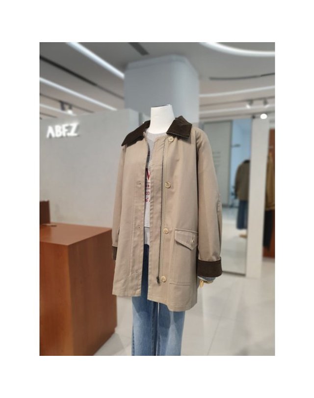 에비에프지 [갤러리아] ABF.Z 맥카라 싱글 나그랑 하프 트렌치코트 ACZ5QR06GA 착용컷