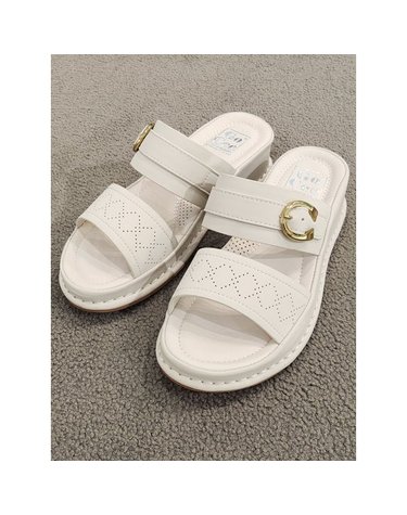 [갤러리아] [센터시티] 고세 여성 데일리 버클 통굽 에어쿠션 슬리퍼 뮬 GZS5S019 아이보리