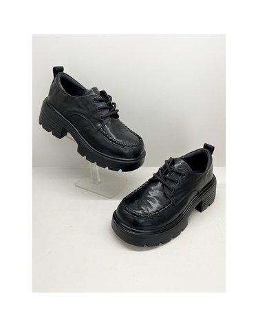 [갤러리아] 고세 데일리 여성 클래식 경량 옥스퍼드 키높이 청키 로퍼 GZP5F004 블랙 6cm