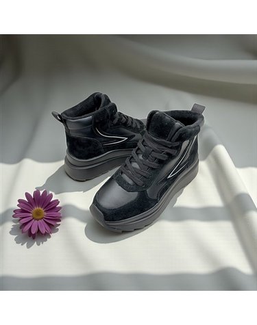 [갤러리아] 고세 데일리 여성 레이스업 기모 키높이 하이탑 스니커즈 GZP5F009 블랙 5cm