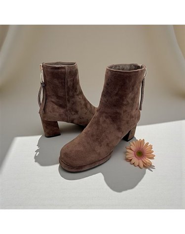 [갤러리아] 고세 데일리 여성 클래식 스웨이드 가보시 통굽 앵클부츠 GDA5F044 초코 6cm