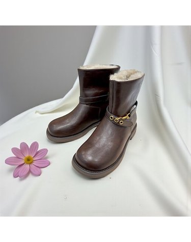 [갤러리아] 고세 데일리 여성 경량 바이커 퍼포인트 기모 앵클부츠 OZA5F087 브라운 3.5cm