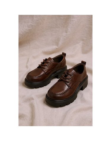 [갤러리아] 고세 데일리 여성 클래식 경량 옥스퍼드 키높이 청키 로퍼 GZP5F004 브라운 6cm