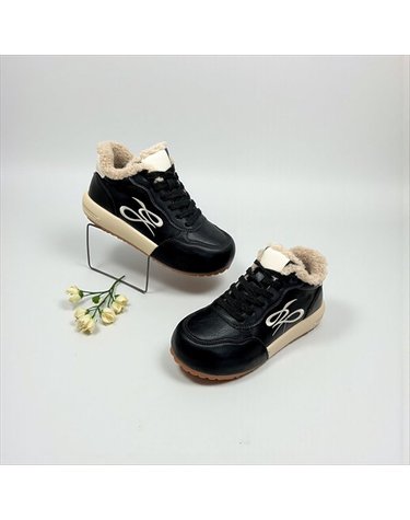 [갤러리아] 고세 데일리 여성 시그니처 와이드핏 양털 스니커즈 GZP5F021 블랙 4cm
