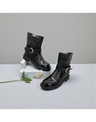 [갤러리아] 고세 데일리 여성 클래식 라운드 벨티드스트랩 미들부츠 GZA5F018 블랙 4.5cm