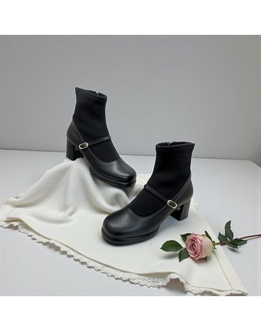 [갤러리아] 고세 데일리 여성 와이드핏 메리제인 가보시 니트삭스 앵클부츠 GDA5F046 6cm