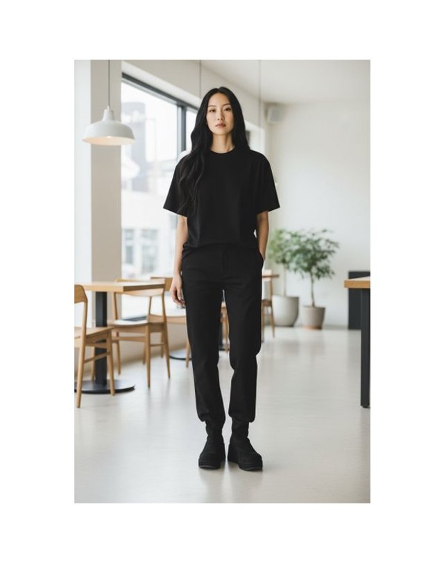 고세제화 [갤러리아] 고세 여성 데일리 스웨이드 스판삭스 통굽 앵클부츠 OZA5F054 블랙 7cm 착용컷