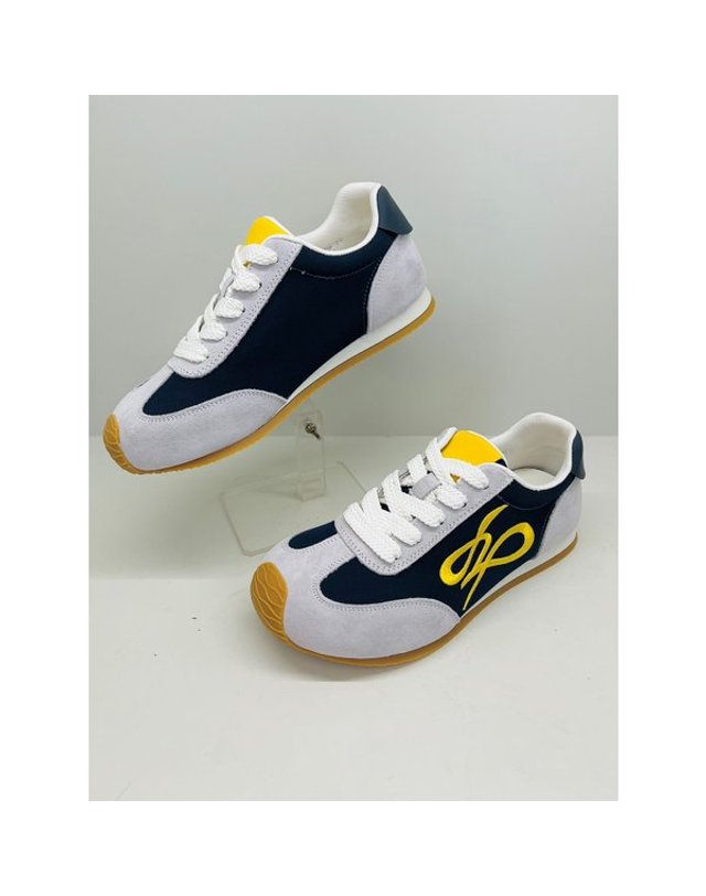 고세제화 [갤러리아] 고세 데일리 여성 와이드 투톤 레이스업 스니커즈 GZP5F006 네이비 3cm 착용컷