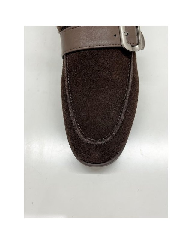 고세제화 [갤러리아] 고세 데일리 여성 스웨이드 몰딩 방한 털 로퍼 OZP5F083 브라운 2cm 착용컷