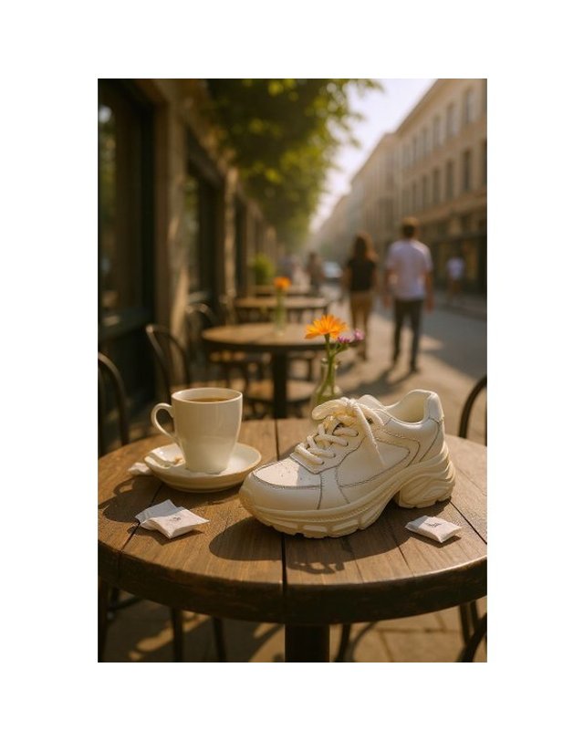 고세제화 [갤러리아] 고세 데일리 여성 모던 키높이 어글리 스니커즈 GZP5F008 화이트 6cm 착용컷