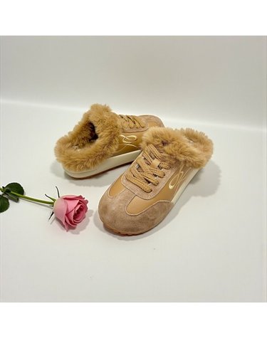 [갤러리아] 고세 데일리 여성 와이드핏 밍크 퍼 스니커즈 뮬 GZO5F027 카멜 4cm