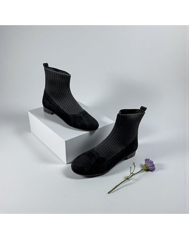 [갤러리아] 고세 데일리 여성 절개라인 쿠션플랫 니트삭스 앵클부츠 GLA5F030 블랙 2cm