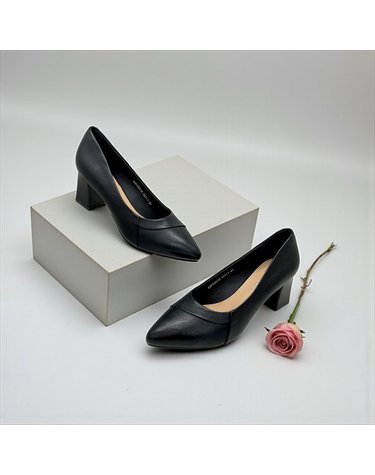 [갤러리아] 고세 여성 데일리 절개라인 기본구두 통굽 펌프스 OZP6S016 블랙 6cm