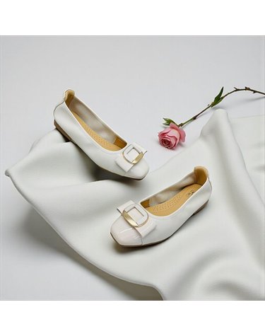 [갤러리아] 고세 여성 데일리 스퀘어토 리본프레임 밴딩 플랫 GZP6S010 아이보리 1.5cm