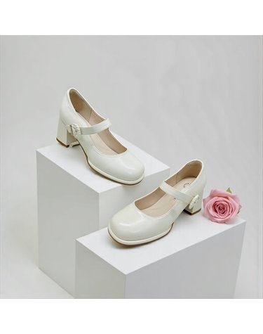 [갤러리아] 고세 여성 데일리 클래식 위빙 버클 메리제인 펌프스 OZP6S005 아이보리 6cm