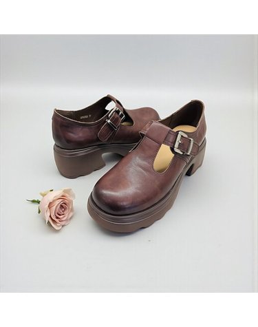 [갤러리아] 고세 데일리 여성 벨크로 T스트랩 청키 로퍼 OZP6S020 브라운 6cm