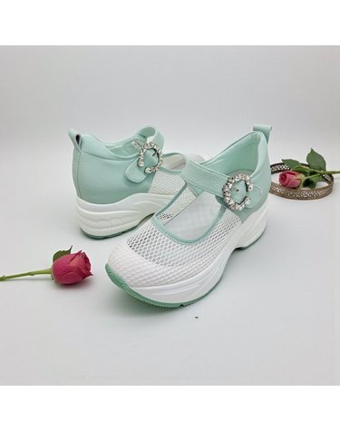 [갤러리아] 고세 데일리 여성 에어메쉬 큐빅 스트랩 키높이 스니커즈 GZP6S036 민트 5cm