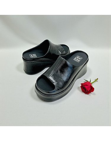 [갤러리아] 고세 데일리 여성 모던 글로시 플랫폼 오픈토 슬리퍼 GZS6S035 블랙 6cm