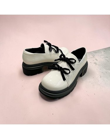 [갤러리아] 고세 데일리 여성 에나멜 더블리본 청키 플랫폼 로퍼 JZP5S007 아이보리 5.5cm